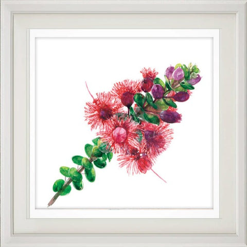 Scarlet feather flower print