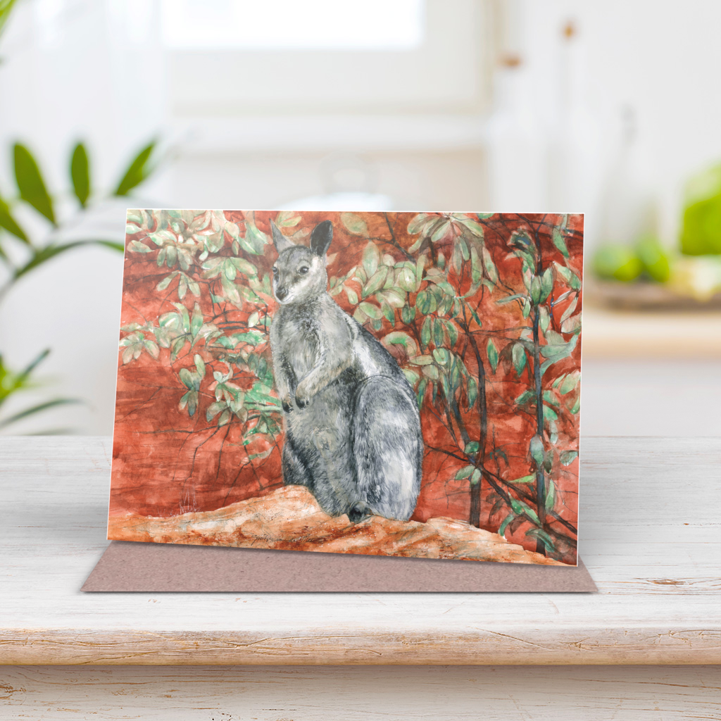 Blackflanked rockwallaby greeting card WA Naturally